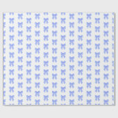 Blaues Schleifenmuster Geschenkpapier (Flach)