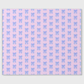 Blaues Schleifenmuster Geschenkpapier (Flach)