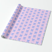 Blaues Schleifenmuster Geschenkpapier (Ungerollt)