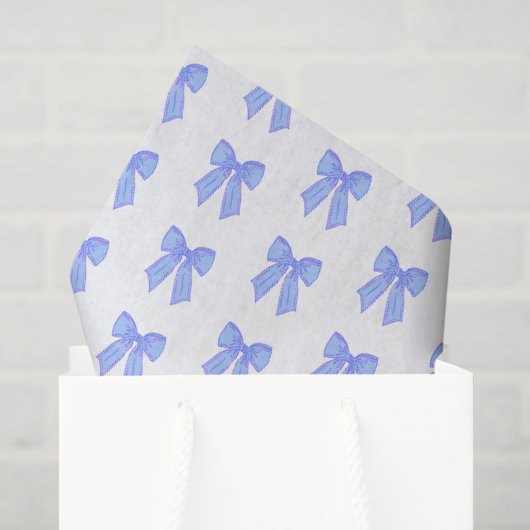 Blaues Schleifenmuster Seidenpapier (Geschenktüte)