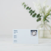 Blaues schlichtes Geschäft Visitenkarte (Stehend Vorderseite)