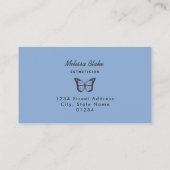Blaues Schmetterlinglogo Visitenkarte (Rückseite)
