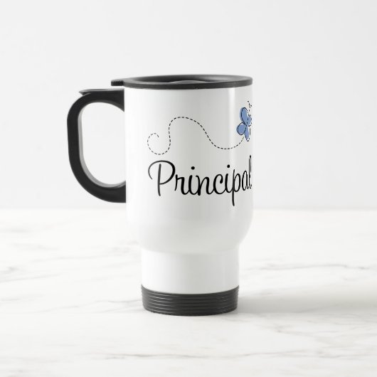 Blaues Schmetterlings-Direktions-Geschenk Reisebecher (Links)