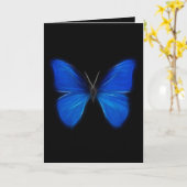 Blaues Schmetterlings-Fliegen-Insekt Karte (Gelbe Blume)