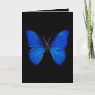 Blaues Schmetterlings-Fliegen-Insekt Karte