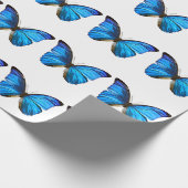 Blaues Schmetterlings-Packpapier Geschenkpapier (Ecke)