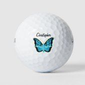 Blaues Schmetterlingsdesign Golfball (Vorderseite)