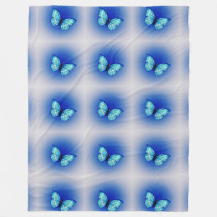 blaues Schmetterlingsflügel-Muster individualisier Fleecedecke