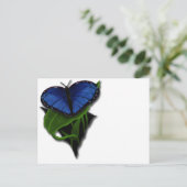Blaues Schmetterlingsherz Postkarte (Stehend Vorderseite)