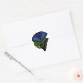Blaues Schmetterlingsherz Runder Aufkleber (Umschlag)