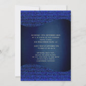 Blaues Schmetterlingskleid damask tiara Quince Einladung (Rückseite)