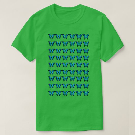 Blaues Schmetterlingsmuster 29 T-Shirt (Design vorne)
