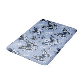 Blaues Schmetterlingsmuster Badematte (Schrägansicht)
