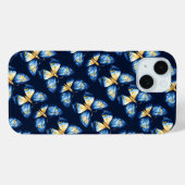 Blaues Schmetterlingsmuster Case-Mate iPhone Hülle (Rückseite (Horizontal))