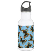 Blaues Schmetterlingsmuster Edelstahlflasche (Vorderseite)