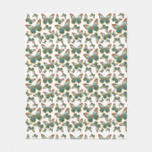 Blaues Schmetterlingsmuster Fleecedecke (Vorderseite)