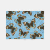 Blaues Schmetterlingsmuster Fleecedecke (Vorderseite (Horizontal))