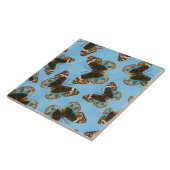 Blaues Schmetterlingsmuster Fliese (Seite)