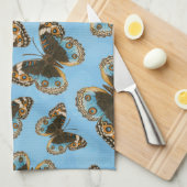 Blaues Schmetterlingsmuster Geschirrtuch (Viertel Falte)