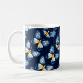 Blaues Schmetterlingsmuster Kaffeetasse (Links)