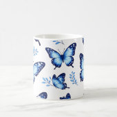 Blaues Schmetterlingsmuster Kaffeetasse (Mittel)