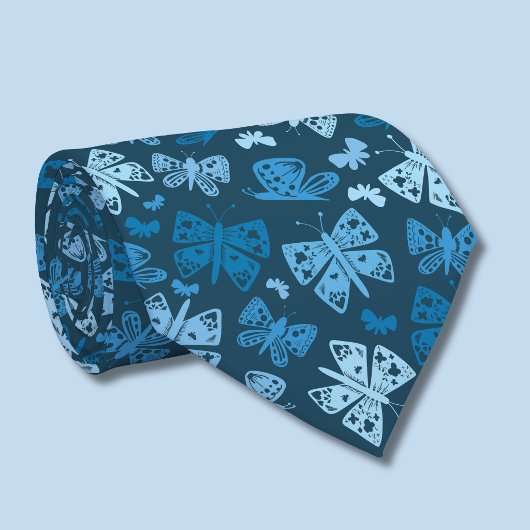 Blaues Schmetterlingsmuster Krawatte