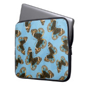 Blaues Schmetterlingsmuster Laptopschutzhülle (Vorderseite Links)