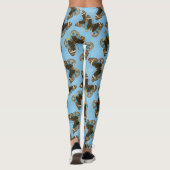 Blaues Schmetterlingsmuster Leggings (Rückseite)