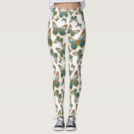 Blaues Schmetterlingsmuster Leggings
