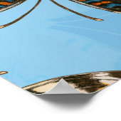 Blaues Schmetterlingsmuster Poster (Ecke)