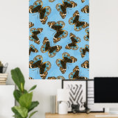 Blaues Schmetterlingsmuster Poster (Heimbüro)