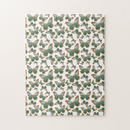 Blaues Schmetterlingsmuster Puzzle (Vertikal)