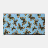 Blaues Schmetterlingsmuster Schreibtischunterlage (Vorderseite)