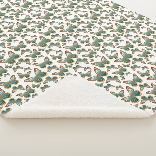 Blaues Schmetterlingsmuster Sherpadecke (3/4)