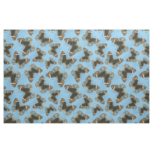 Blaues Schmetterlingsmuster Stoff (Fat Quarter (45,7 x 55,9 cm))