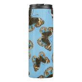 Blaues Schmetterlingsmuster Thermosbecher (Rückseite)