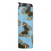 Blaues Schmetterlingsmuster Thermosbecher (Nach rechts gedreht)