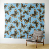 Blaues Schmetterlingsmuster Wandteppich (Beispiel (Horizontal))