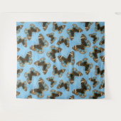 Blaues Schmetterlingsmuster Wandteppich (Vorderseite (Horizontal))