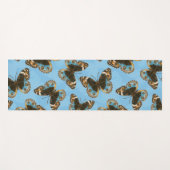 Blaues Schmetterlingsmuster Yogamatte (Vorderseite (Horizontal))