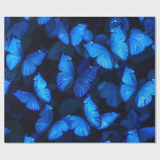 Blaues Schmetterlingspapier Geschenkpapier