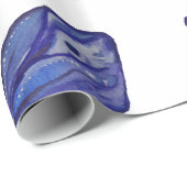 Blaues Schmetterlingsverpackungspapier, 30 x 2 m Geschenkpapier (Rolleneckpunkt)