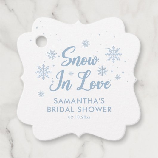 Blaues Schnee im Winter Brautparty der Liebe Geschenkanhänger (Vorderseite)
