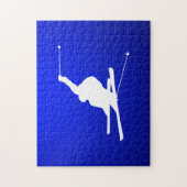 Blaues Schnee-Skifahren Puzzle (Vertikal)
