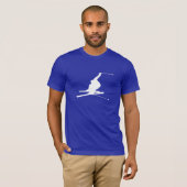 Blaues Schnee-Skifahren T-Shirt (Vorne ganz)