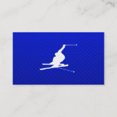 Blaues Schnee-Skifahren Visitenkarte (Rückseite)