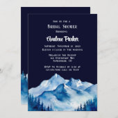 Blaues Schneeberg Brautparty Einladung (Vorne/Hinten)
