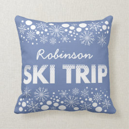 Blaues Schneeflocke-Ski-Reise-Kissen Kissen