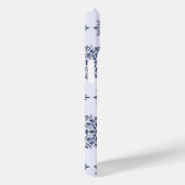 Blaues Schneeflocken-Damaskatmuster Case-Mate iPhone Hülle (Rückseite / Rechts)