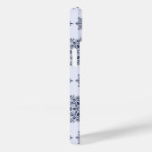 Blaues Schneeflocken-Damaskatmuster Case-Mate iPhone Hülle (Rückseite / Rechts)